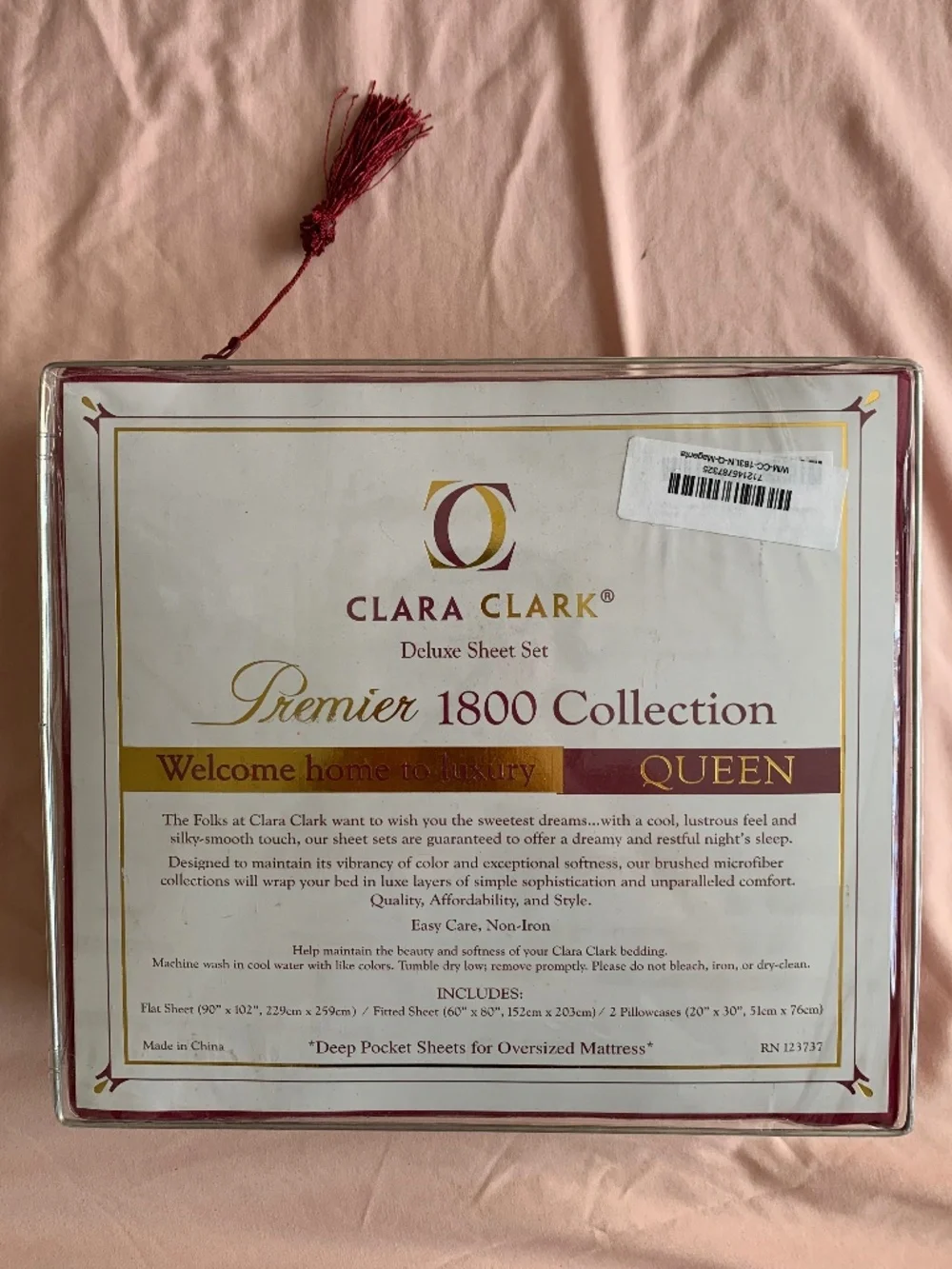 New! Clara Clark Deluxe Sheet Set Premier 1800 Collection - Queen
